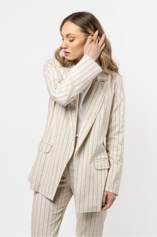 Beige Jacket in Jackets, Vests For Women with Len and Viscose
