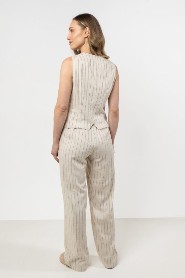 Beige Gilet in Jackets, Vests For Women with Len and Viscose