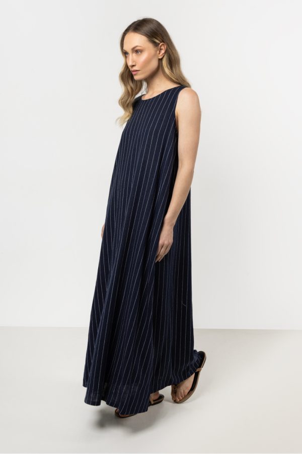 Navy Blue Daydress in Day Dresses with Len and Viscose
