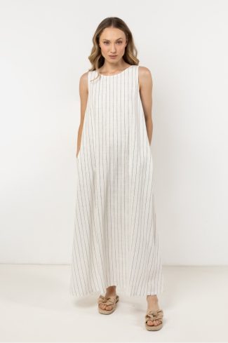 Beige Daydress in Day Dresses with Len and Viscose