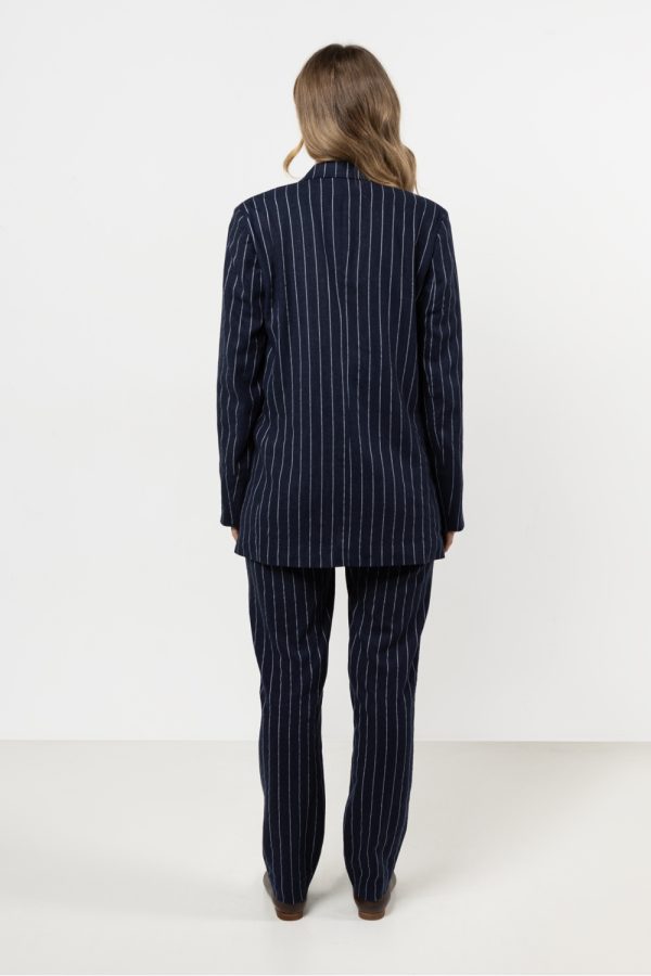 Navy Blue Women Trousers in Pants, Trousers, Shorts with Len and Viscose