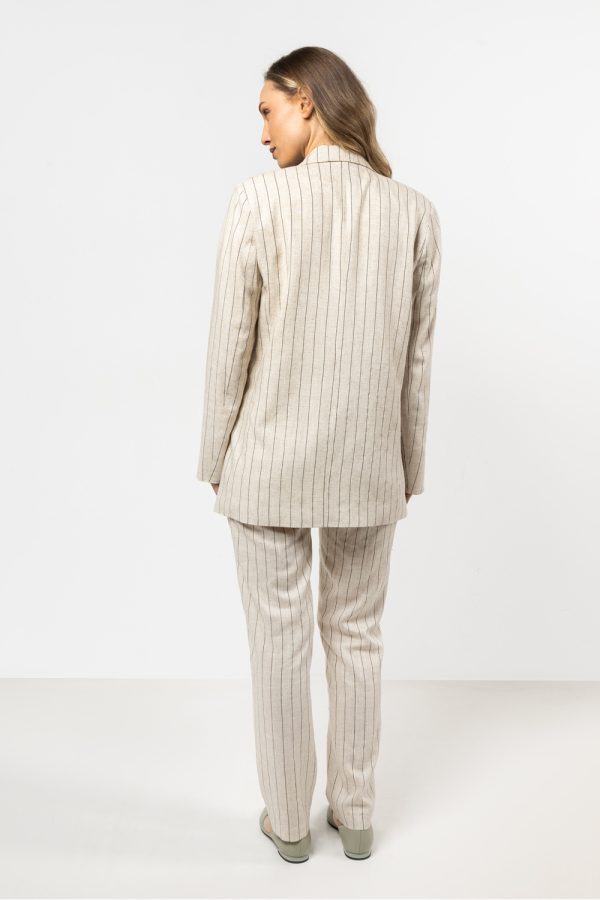 Beige Women Trousers in Pants, Trousers, Shorts with Len and Viscose
