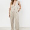 Beige Women Trousers in Pants, Trousers, Shorts with Len and Viscose