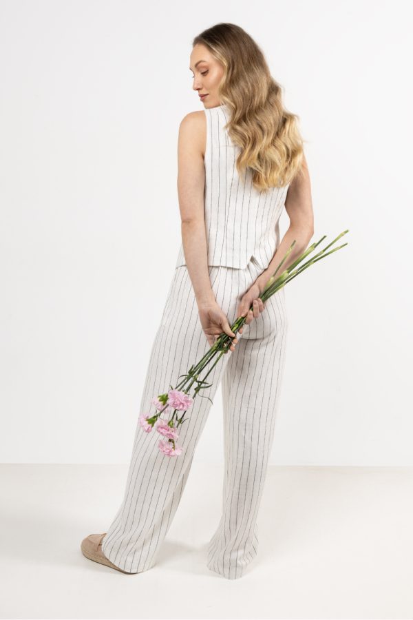 Beige Women Trousers in Pants, Trousers, Shorts with Len and Viscose