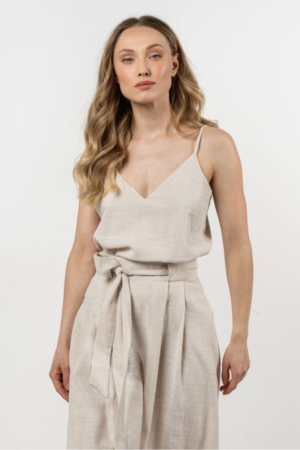 Beige Top in Undershirts / Tops with Cotton