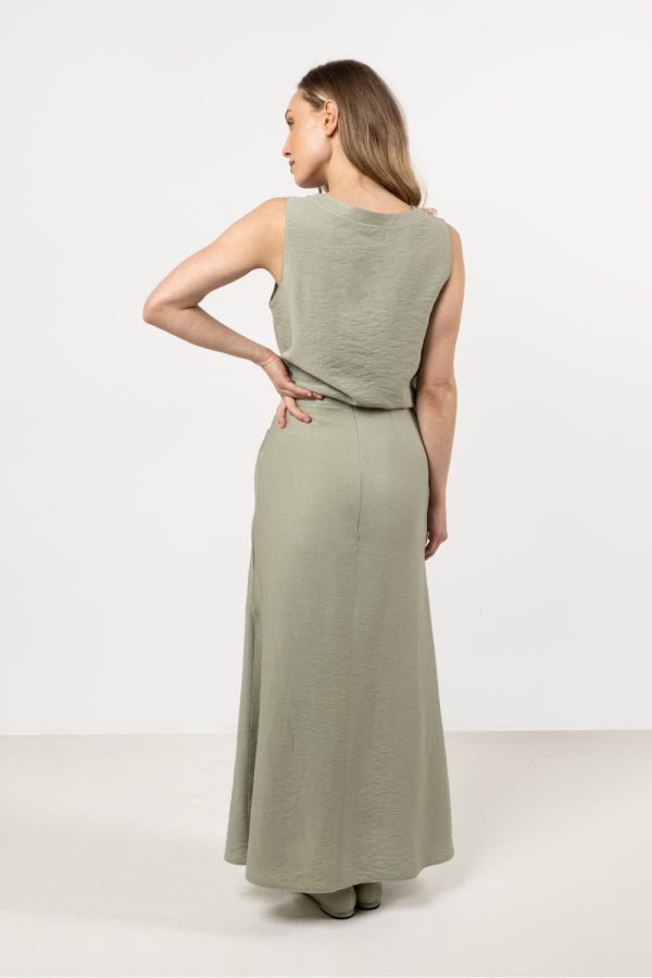 Green Long Skirt in Skirts with
