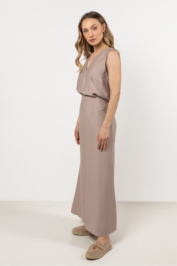 Brown Long Skirt in Skirts with