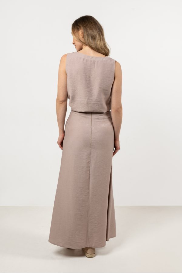 Brown Long Skirt in Skirts with