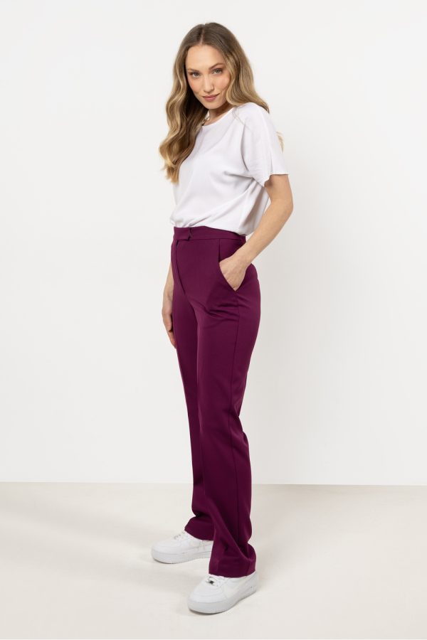 Violet Women Trousers in Pants, Trousers, Shorts with Spandex and Polyester