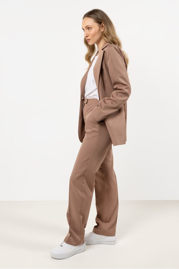 Beige Women Trousers in Pants, Trousers, Shorts with Spandex and Polyester