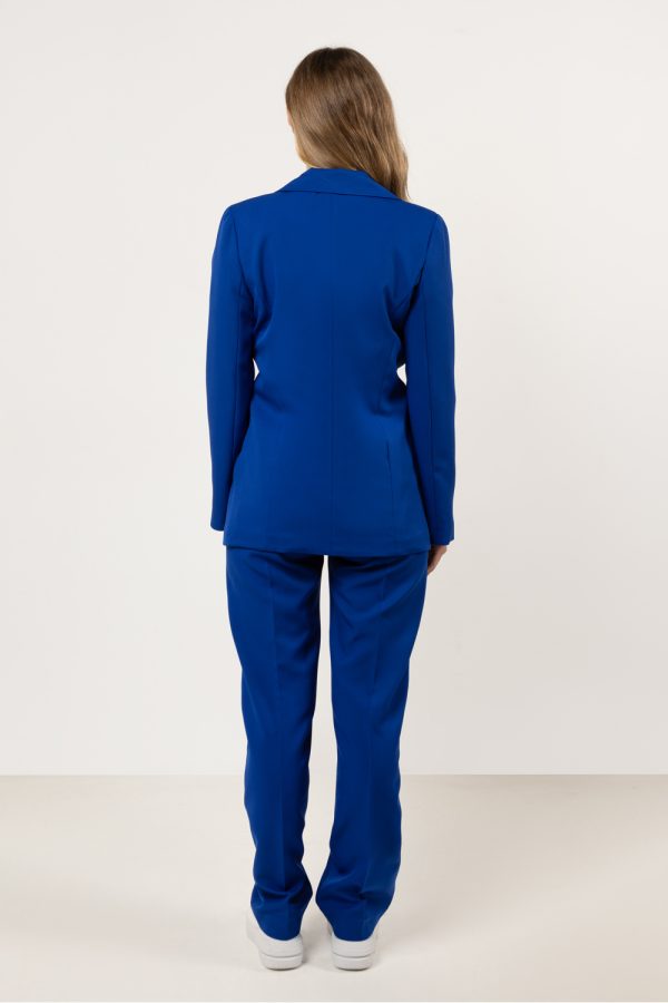 Blue Women Trousers in Pants, Trousers, Shorts with Spandex and Polyester