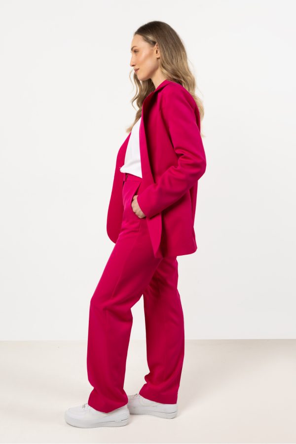 Pink Women Trousers in Pants, Trousers, Shorts with Spandex and Polyester