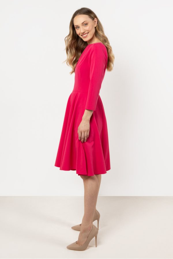 Pink Daydress in Day Dresses with Spandex, Polyester and Viscose