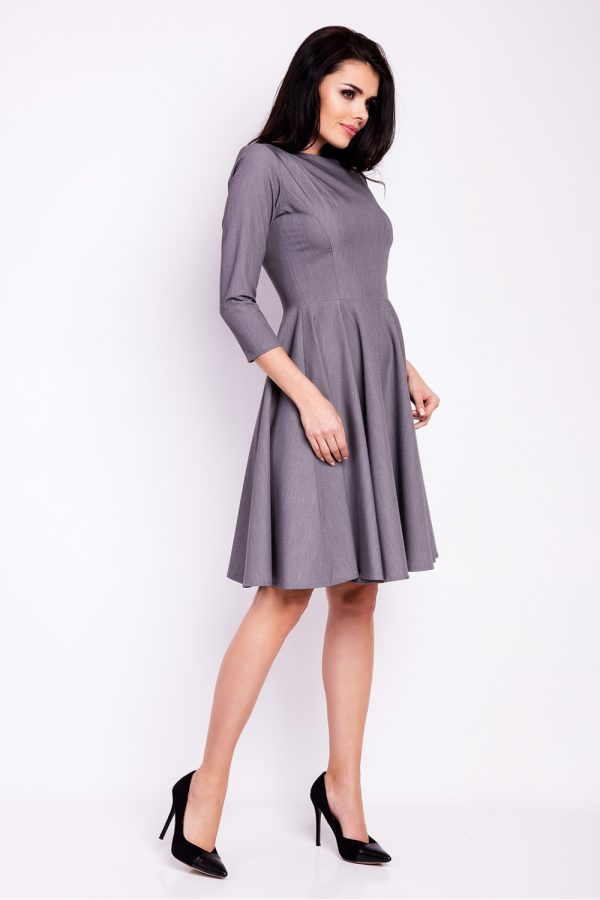 Grey Daydress in Day Dresses with Spandex, Polyester and Viscose