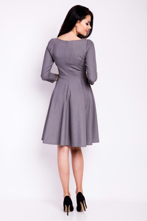 Grey Daydress in Day Dresses with Spandex, Polyester and Viscose