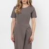 Brown Daydress in Day Dresses with Spandex, Polyester and Viscose