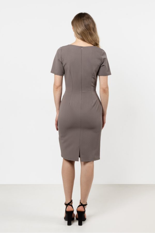 Brown Daydress in Day Dresses with Spandex, Polyester and Viscose