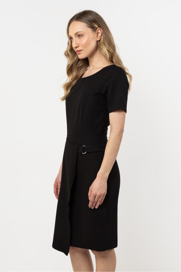 Black Daydress in Day Dresses with Spandex, Polyester and Viscose