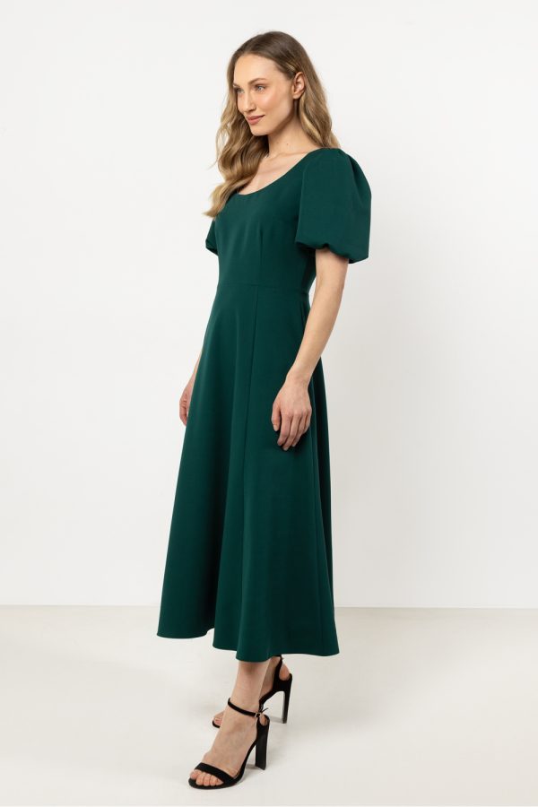 Green Daydress in Day Dresses with Spandex, Polyester and Viscose