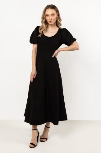 Black Daydress in Day Dresses with Spandex, Polyester and Viscose