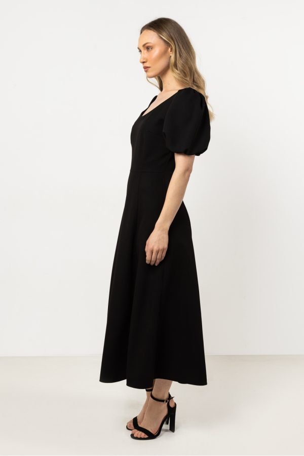 Black Daydress in Day Dresses with Spandex, Polyester and Viscose