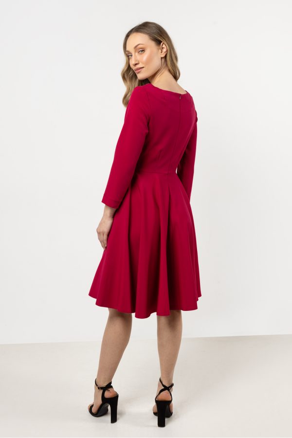 Red Daydress in Day Dresses with Spandex, Polyester and Viscose