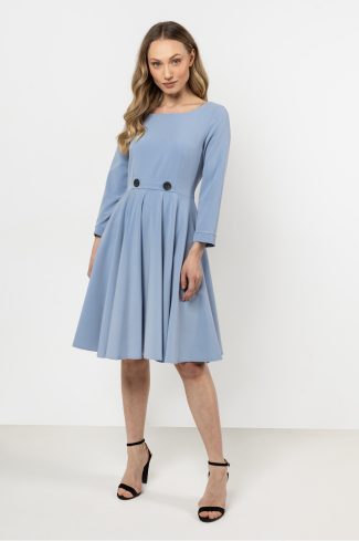Blue Daydress in Day Dresses with Spandex, Polyester and Viscose
