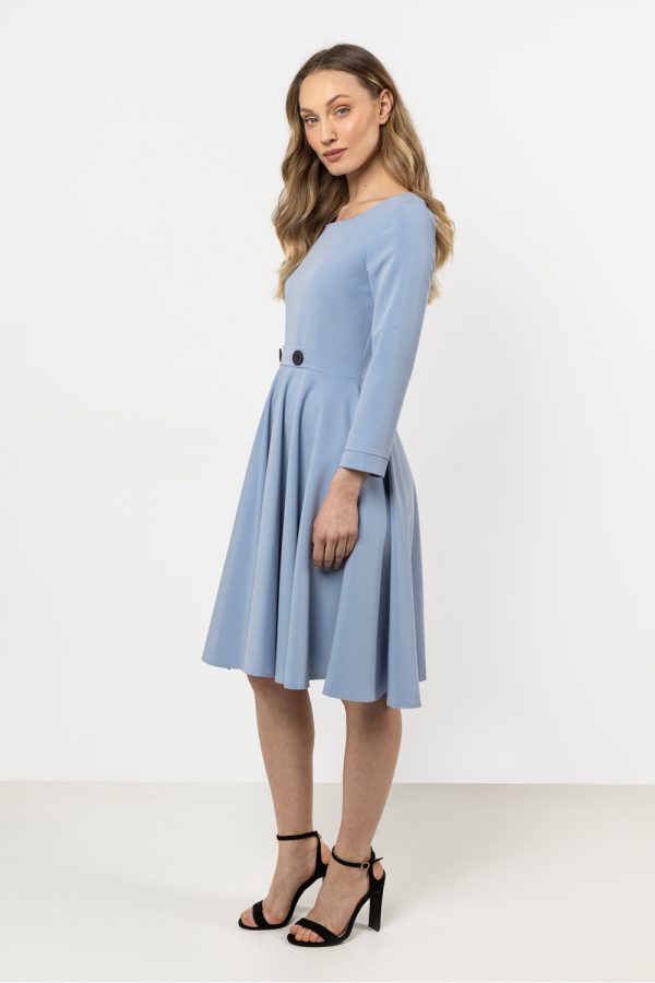 Blue Daydress in Day Dresses with Spandex, Polyester and Viscose