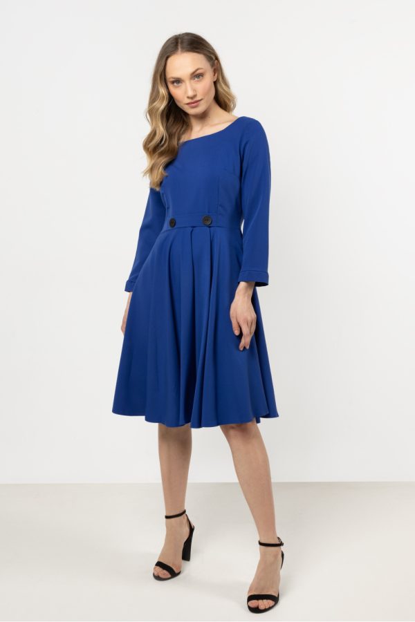 Blue Daydress in Day Dresses with Spandex, Polyester and Viscose