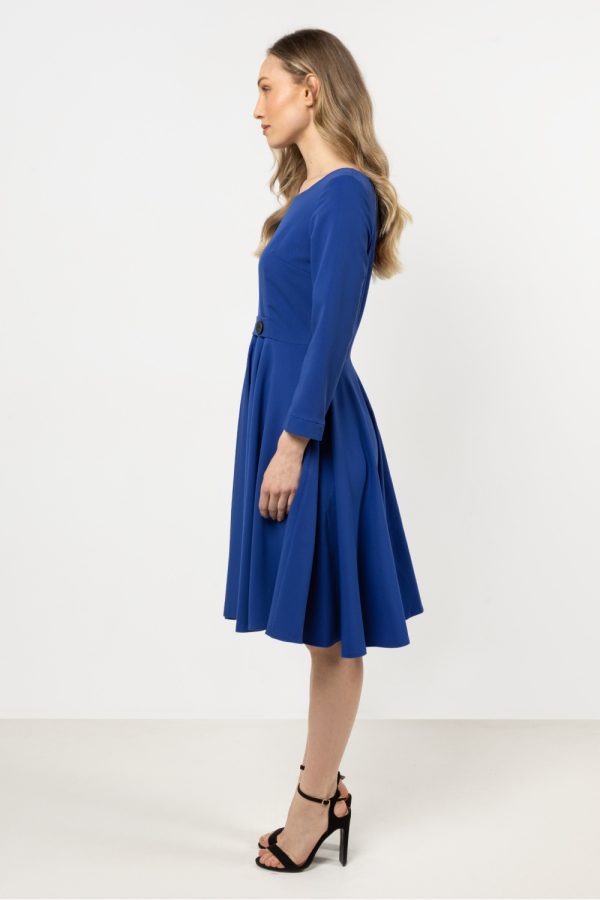 Blue Daydress in Day Dresses with Spandex, Polyester and Viscose