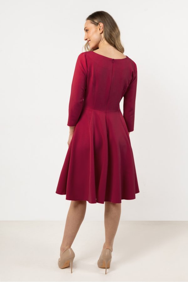 Red Daydress in Day Dresses with Spandex, Polyester and Viscose