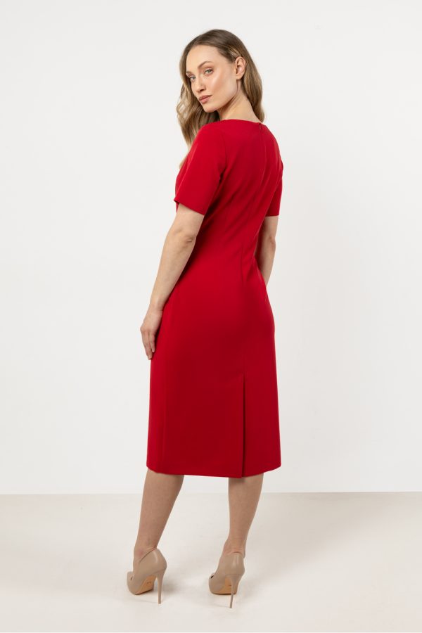 Red Daydress in Day Dresses with Spandex, Polyester and Viscose