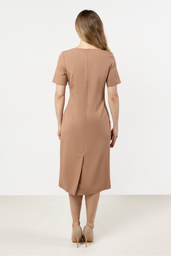 Beige Daydress in Day Dresses with Spandex, Polyester and Viscose