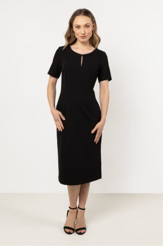 Black Daydress in Day Dresses with Spandex, Polyester and Viscose