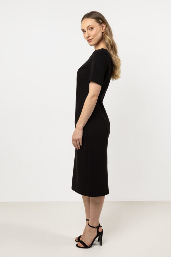 Black Daydress in Day Dresses with Spandex, Polyester and Viscose