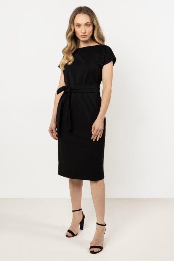 Black Daydress in Day Dresses with Spandex and Polyester
