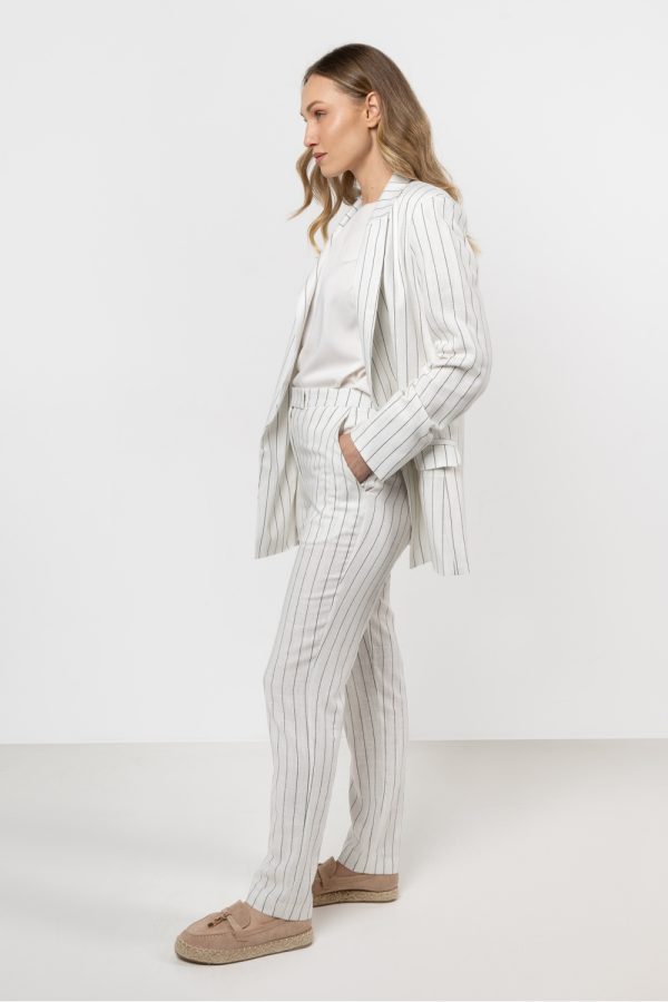 Beige Women Trousers in Pants, Trousers, Shorts with Len and Viscose