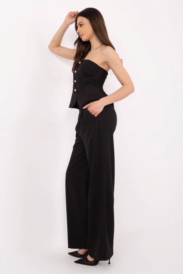 Black Set in Pants, Trousers, Shorts with Spandex and Polyester