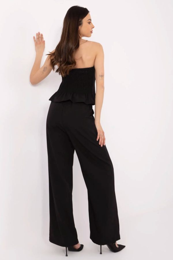 Black Set in Pants, Trousers, Shorts with Spandex and Polyester