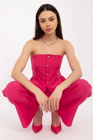 Pink Set in Pants, Trousers, Shorts with Spandex and Polyester