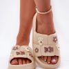 1076067.jpg Beige Flip-flops in Sandals & Flip-Flops For Women with Fabric, Footbed and Sole Height
