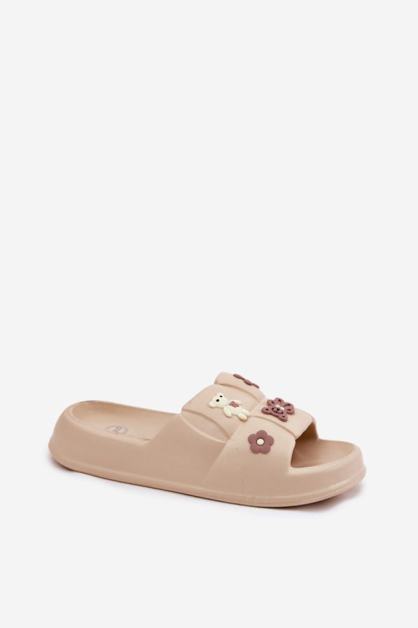 Beige Flip-flops in Sandals & Flip-Flops For Women with Fabric, Footbed and Sole Height