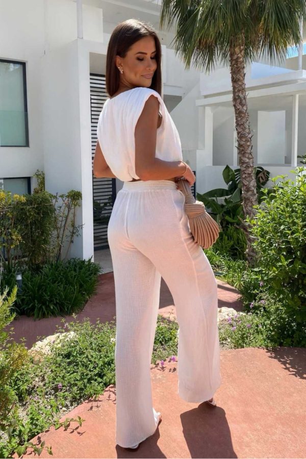 Beige Set in Pants, Trousers, Shorts with