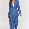 Blue Set in Pants, Trousers, Shorts with Nylon and Rayon