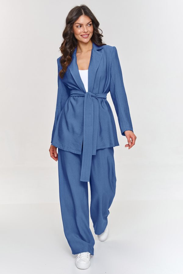 Blue Set in Pants, Trousers, Shorts with Nylon and Rayon