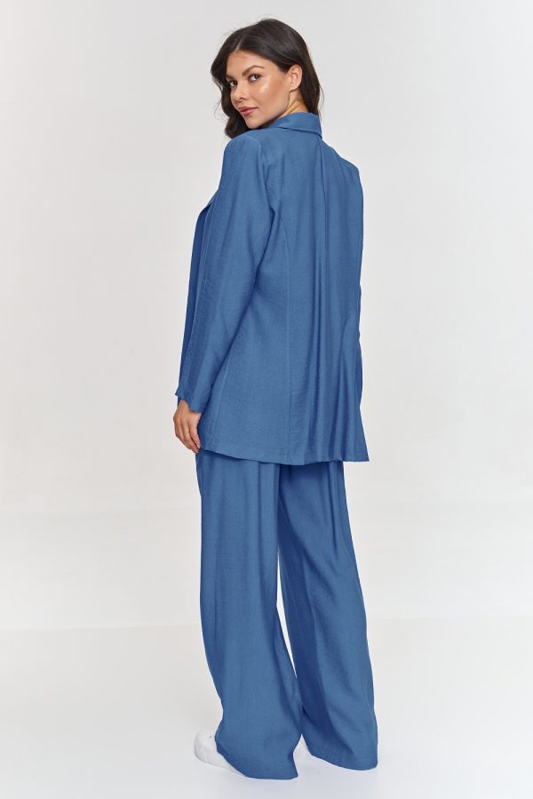 Blue Set in Pants, Trousers, Shorts with Nylon and Rayon