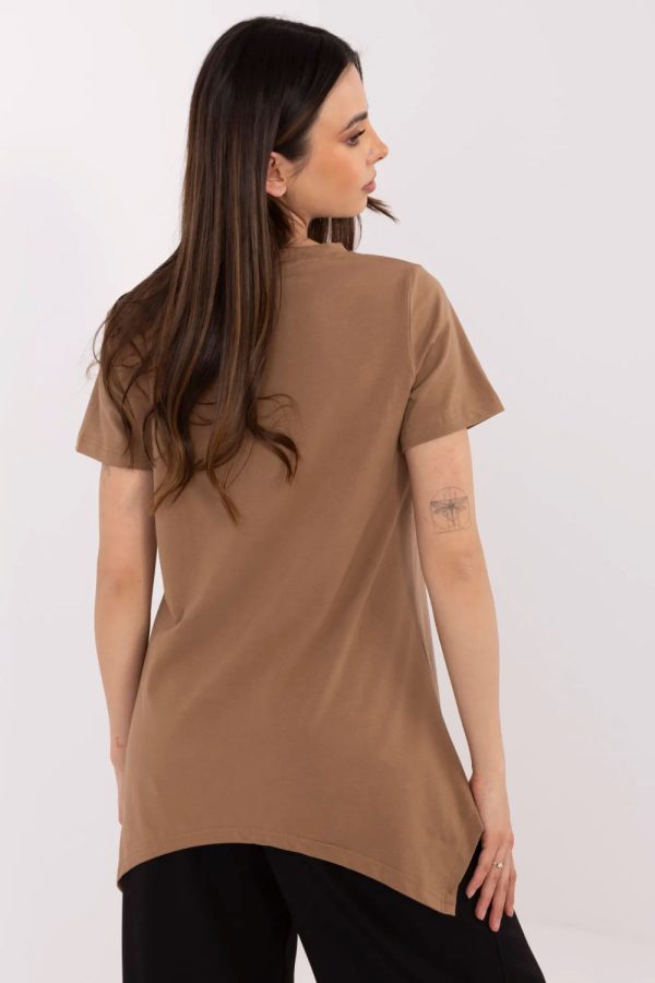 Brown Blouse in Women`s Blouses, Tunics with Cotton and Spandex