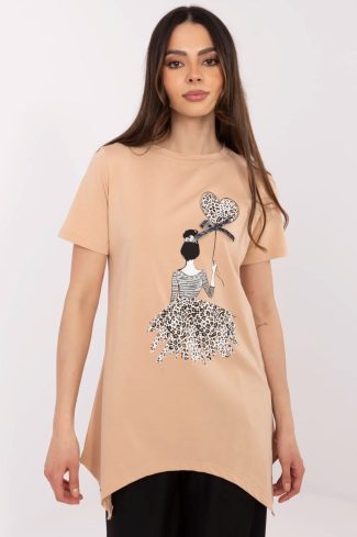 Brown Blouse in Women`s Blouses, Tunics with Cotton and Spandex
