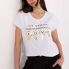 White T-shirt in Women`s Tops, T-shirts, Singlets with Cotton and Spandex