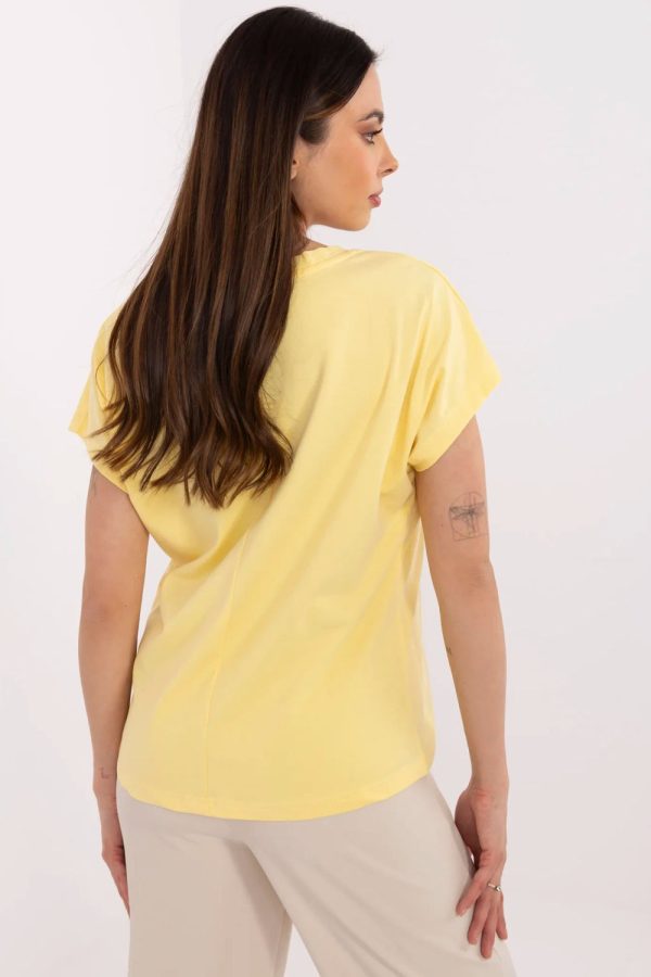 Yellow T-shirt in Women`s Tops, T-shirts, Singlets with Cotton and Spandex